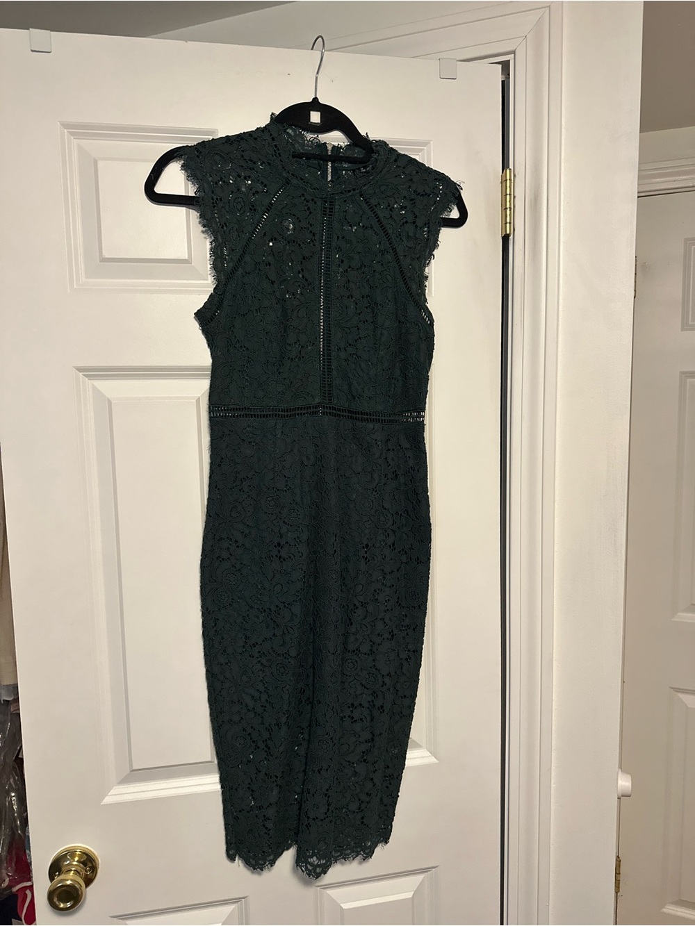 Bardot Dark Green Lace Midi Dress